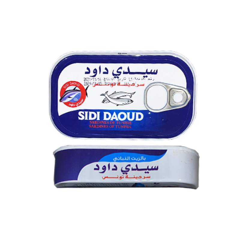 سردين سيدي داوود 120غم*24/ زيت(كرتونة 24 حبة )(سعر الحبة0.5)