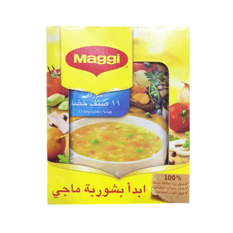 ماجي شوربة خضار*12/ 11صنف خضار(كرتونة 12 حبة )(سعر الحبة10.2749)
