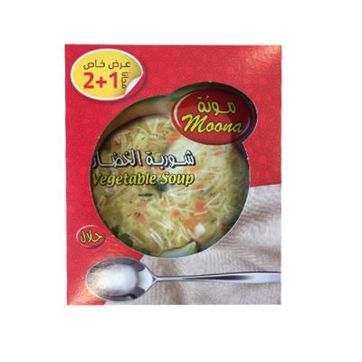 مونة شوربة خضار 2+1 مجانا(كرتونة 48حبة )(سعر الحبة0.9249)
