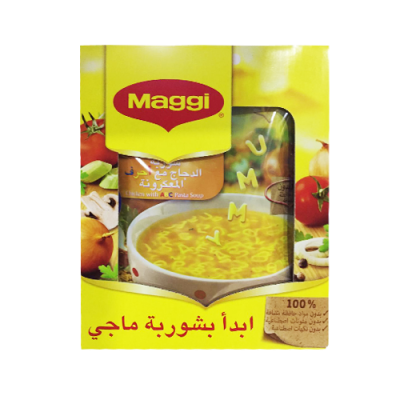 ماجي شوربة الاحرف 66غم *12/ باكيت(كرتونة 12حبة )(سعر الحبة10.2749)