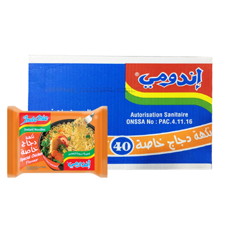 اندومي اكياس نكهة دجاج الخاص 75غم*8(كرتونة 8 حبة )